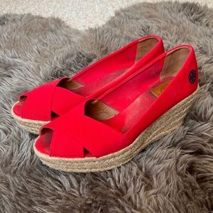 Tory Burch Red Wedges